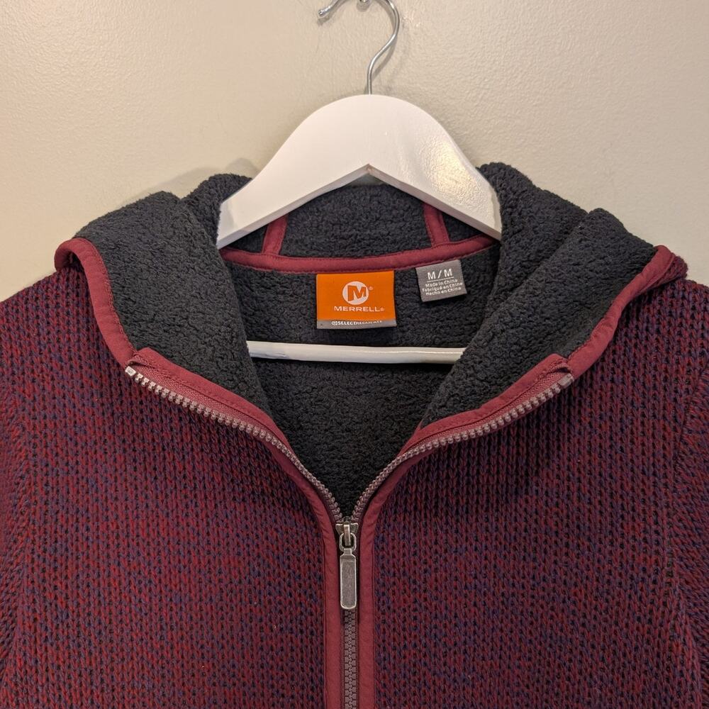Merrell Select Regulate Jacket Knit Fleece Lined Full Zip Hood Layer - Size M - Picture 6 of 10